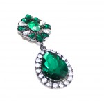 Myrcella Emerald Floral Crystal Drop Earrings